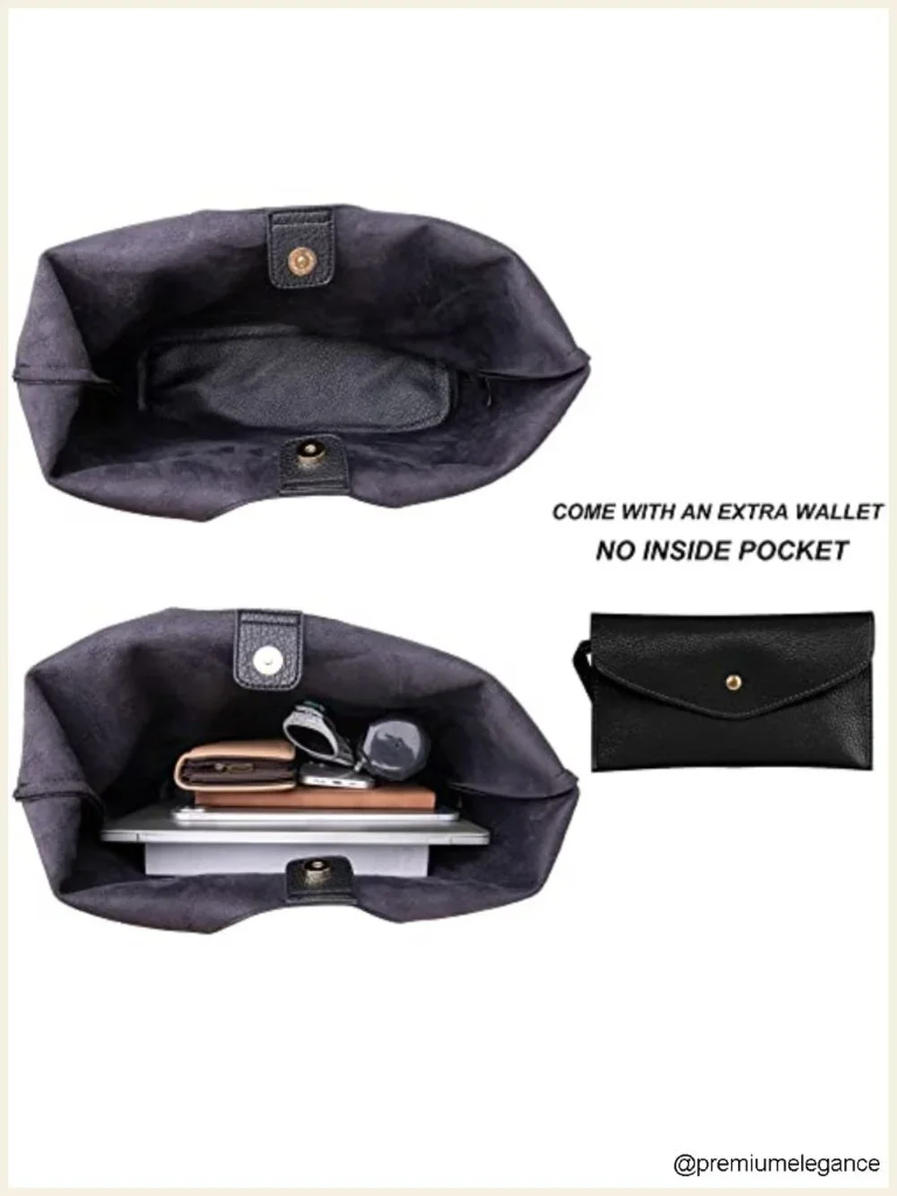 Slouchy Vegan Leather Hobo Bag with Tassel Detailing and Matching Wallet